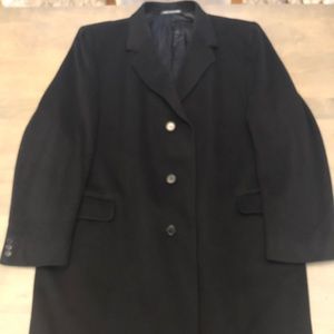 Men’s 100% Black Cashmere Overcoat